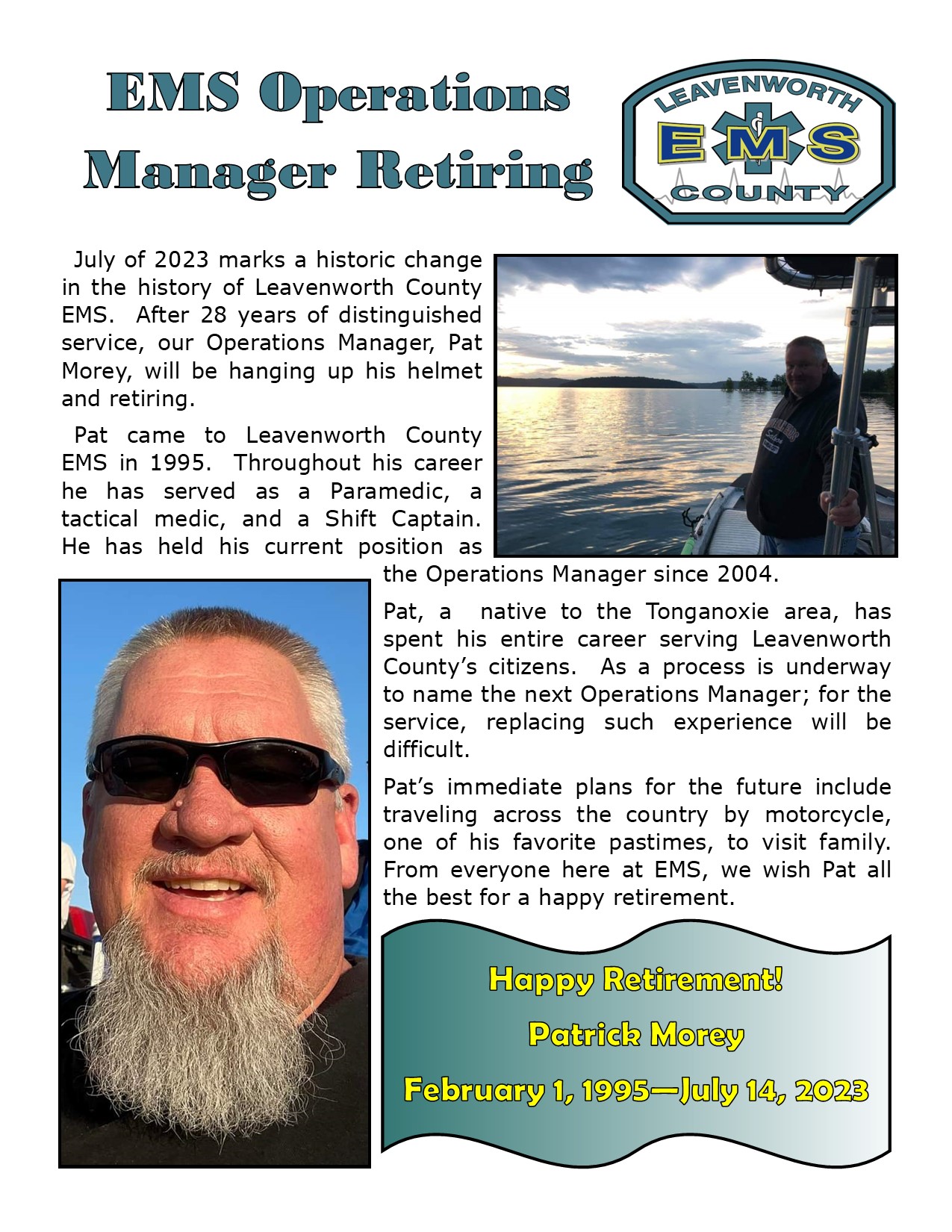 07-2023 - EMS Operations Manager Retiring